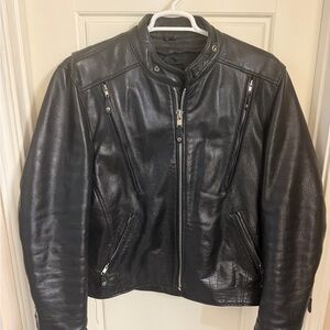 Men's Classic Black Leather Biker Jacket
